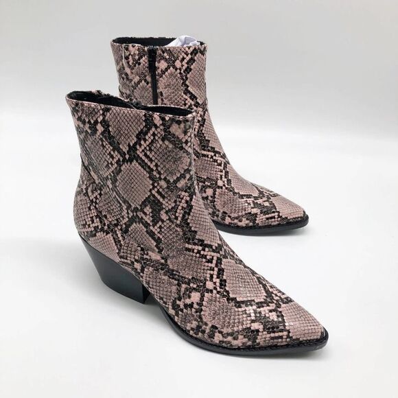 JEFFREY CAMPBELL Kelam Pink Snake-Embossed Bootie - Picture 2 of 10